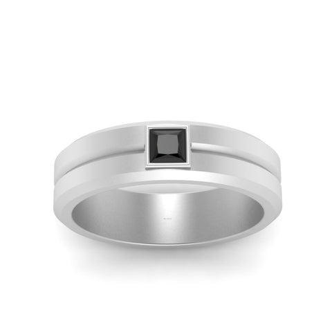 Mens Princess Cut Solitaire Wedding Ring