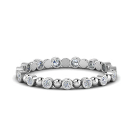 0.25 Carat Diamond Bezel Bead Wedding Band