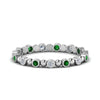 Load image into Gallery viewer, 0.25-carat-diamond-bezel-bead-wedding-band-with-emerald-in-white-gold-FDEWB123630RO(1.50MM)GEMGR-NL-WG.jpg