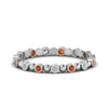 Load image into Gallery viewer, 0.25-carat-diamond-bezel-bead-wedding-band-with-orange-sapphire-in-white-gold-FDEWB123630RO(1.50MM)GSAOR-NL-WG.jpg