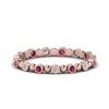 Load image into Gallery viewer, 0.25-carat-diamond-bezel-bead-wedding-band-with-pink-sapphire-in-rose-gold-FDEWB123630RO(1.50MM)GSADRPI-NL-RG.jpg