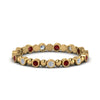 Load image into Gallery viewer, 0.25-carat-diamond-bezel-bead-wedding-band-with-ruby-in-yellow-gold-FDEWB123630RO(1.50MM)GRUDR-NL-YG.jpg