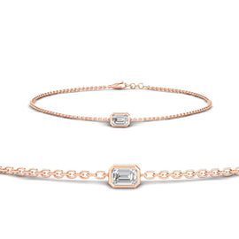 0.25 Ct. Bezel Set Emerald Chain Bracelet