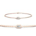 Thumbnail 1 - 0.25-carat-emerald-cut-diamond-bezel-set-chain-bracelet-in-rose-gold-FD-BRC11133EM-0.25CT-NL-RG