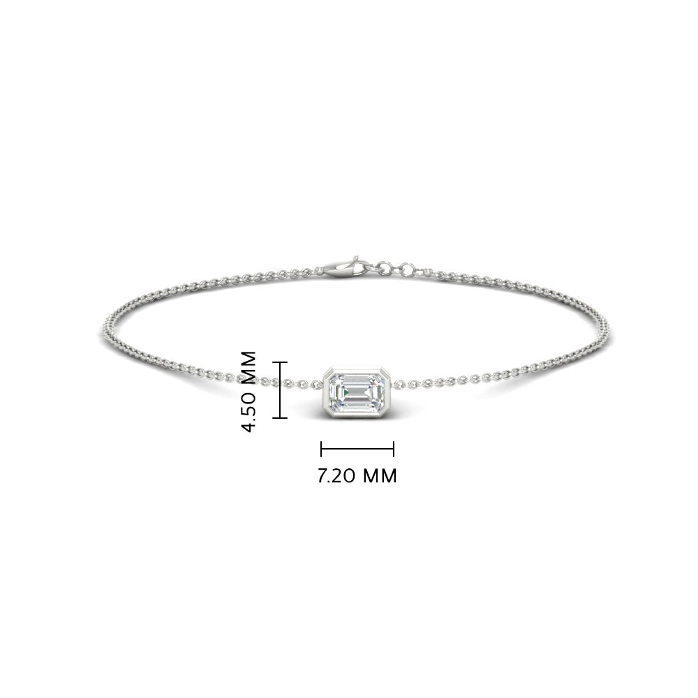 0.25 Ct. Bezel Set Emerald Chain Bracelet