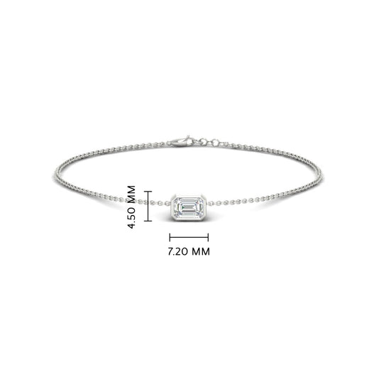 0.25 Ct. Bezel Set Emerald Chain Bracelet