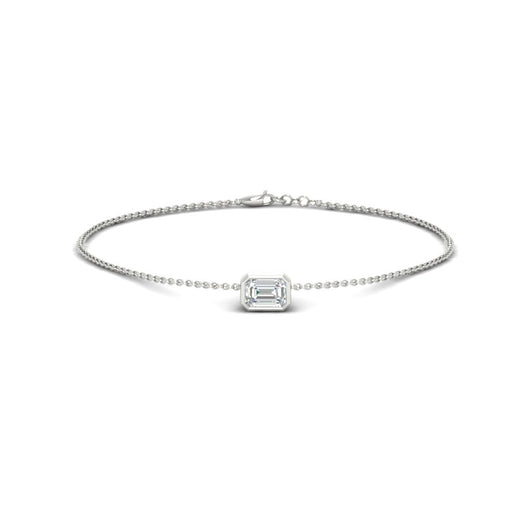 0.25 Ct. Bezel Set Emerald Chain Bracelet