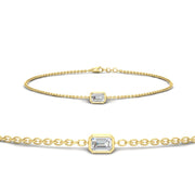 0.25 Ct. Bezel Set Emerald Chain Bracelet