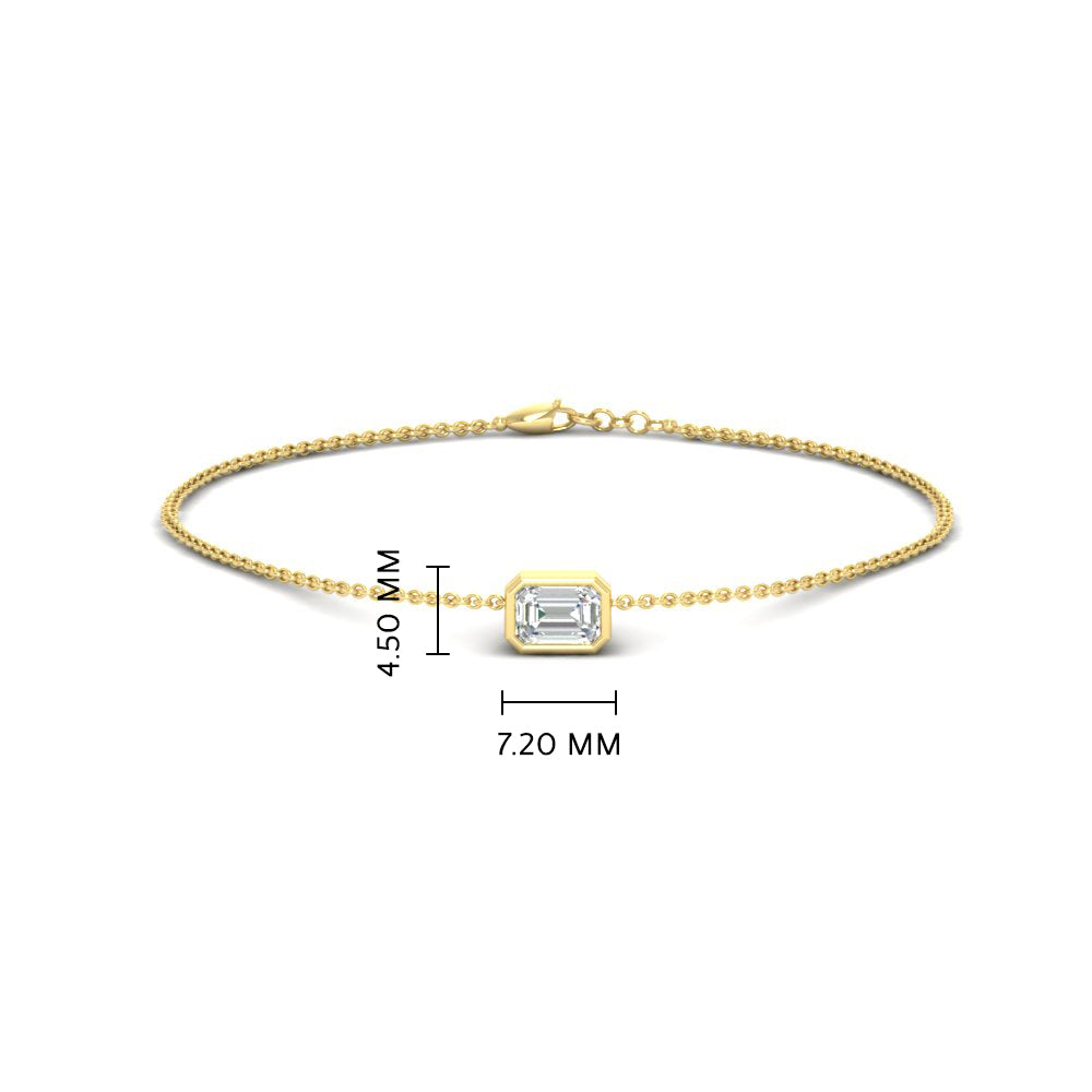 0.25 Ct. Bezel Set Emerald Chain Bracelet