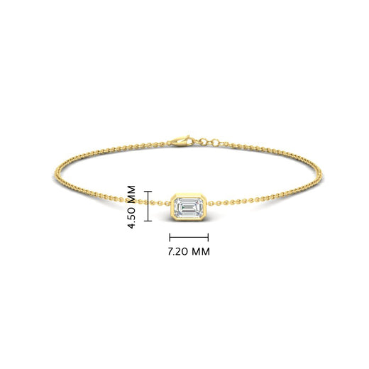 0.25 Ct. Bezel Set Emerald Chain Bracelet