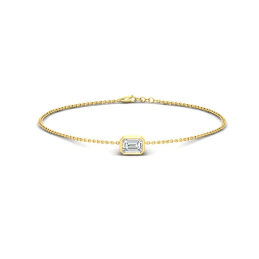 0.25 Ct. Bezel Set Emerald Chain Bracelet
