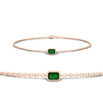 Load image into Gallery viewer, 0.25 Ct. Bezel Set Emerald Chain Bracelet
