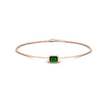 Load image into Gallery viewer, 0.25 Ct. Bezel Set Emerald Chain Bracelet
