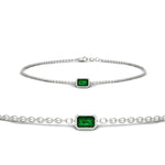 Load image into Gallery viewer, 0.25 Ct. Bezel Set Emerald Chain Bracelet

