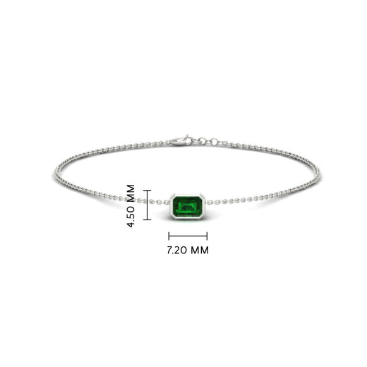 0.25 Ct. Bezel Set Emerald Chain Bracelet