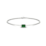 Load image into Gallery viewer, 0.25 Ct. Bezel Set Emerald Chain Bracelet
