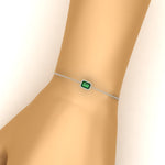Load image into Gallery viewer, 0.25 Ct. Bezel Set Emerald Chain Bracelet
