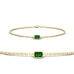 Load image into Gallery viewer, 0.25 Ct. Bezel Set Emerald Chain Bracelet
