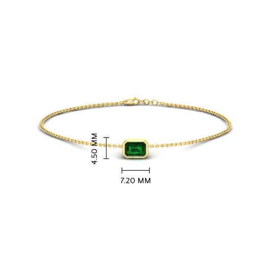 0.25 Ct. Bezel Set Emerald Chain Bracelet