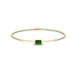 Load image into Gallery viewer, 0.25 Ct. Bezel Set Emerald Chain Bracelet
