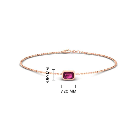 0.25 Ct. Bezel Set Emerald Chain Bracelet
