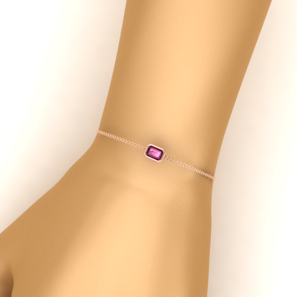 0.25 Ct. Bezel Set Emerald Chain Bracelet