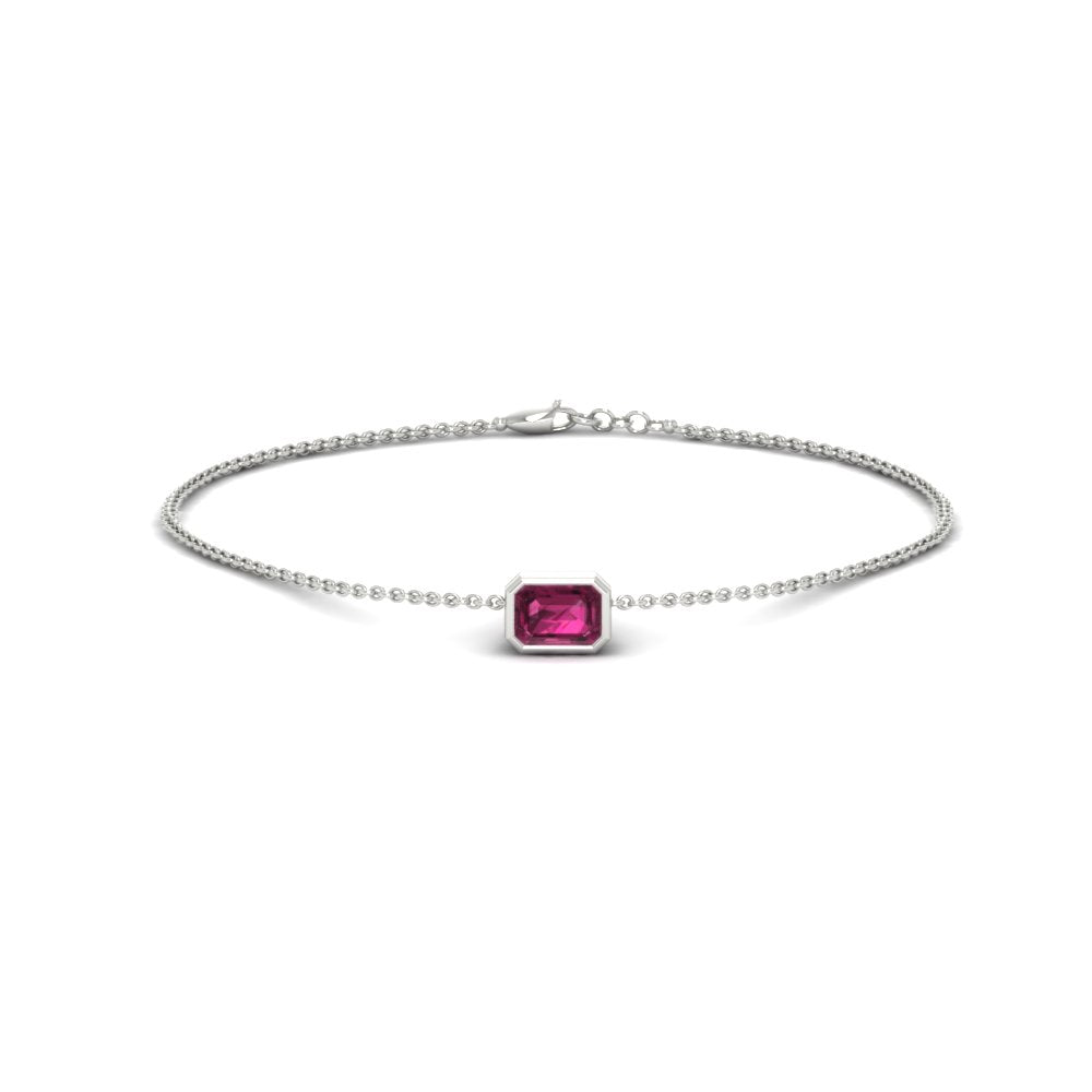 0.25 Ct. Bezel Set Emerald Chain Bracelet