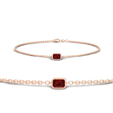 0.25-carat-emerald-cut-ruby-bezel-set-chain-bracelet-in-rose-gold-FD-BRC11133EMGRUDR-0.25CT-NL-RG