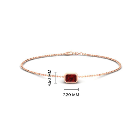 0.25-carat-emerald-cut-ruby-bezel-set-chain-bracelet-in-rose-gold-FD-BRC11133EMGRUDRANGLE2-0.25CT-NL-RG-HW