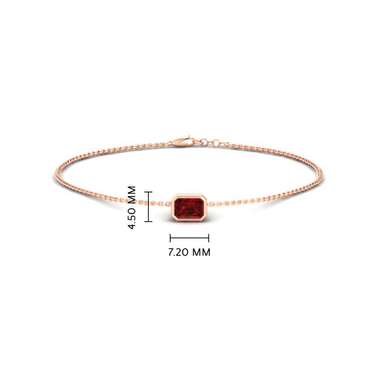 0.25 Ct. Bezel Set Emerald Chain Bracelet