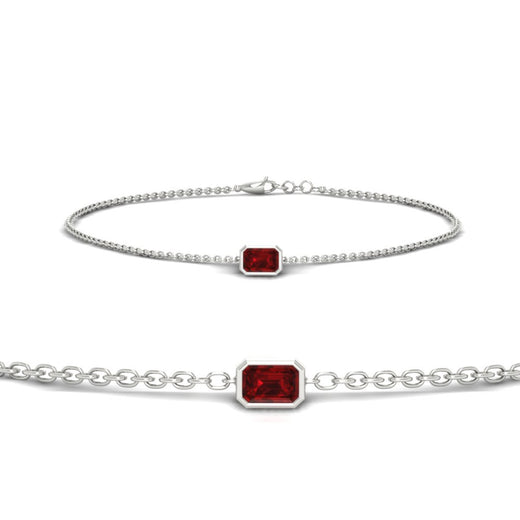0.25 Ct. Bezel Set Emerald Chain Bracelet