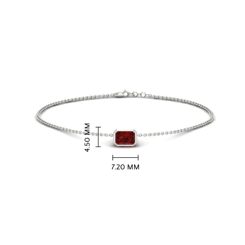 0.25-carat-emerald-cut-ruby-bezel-set-chain-bracelet-in-white-gold-FD-BRC11133EMGRUDRANGLE2-0.25CT-NL-WG-HW