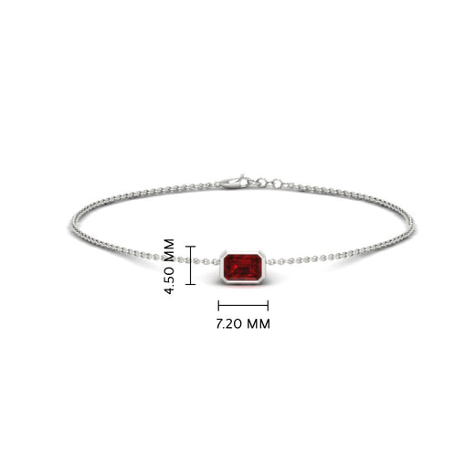0.25 Ct. Bezel Set Emerald Chain Bracelet