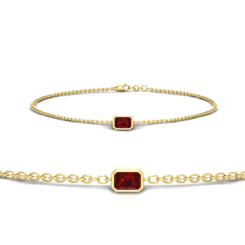 0.25-carat-emerald-cut-ruby-bezel-set-chain-bracelet-in-yellow-gold-FD-BRC11133EMGRUDR-0.25CT-NL-YG