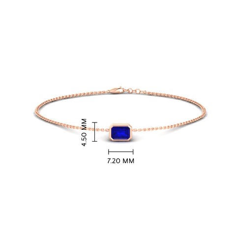 0.25-carat-emerald-cut-sapphire-bezel-set-chain-bracelet-in-rose-gold-FD-BRC11133EMGSABLANGLE2-0.25CT-NL-RG-HW