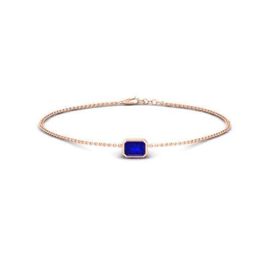 0.25 Ct. Bezel Set Emerald Chain Bracelet
