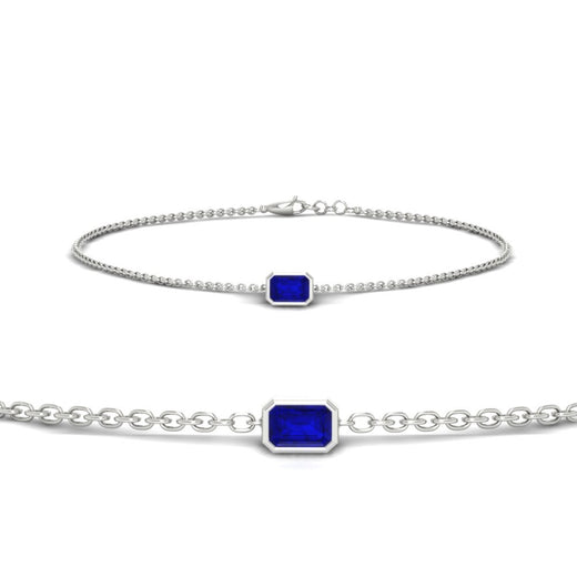 0.25 Ct. Bezel Set Emerald Chain Bracelet