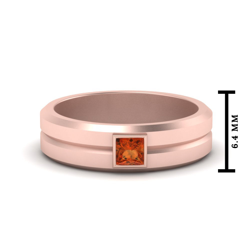 Mens Princess Cut Solitaire Wedding Ring