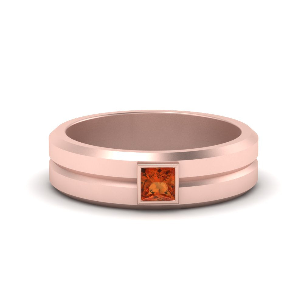 Mens Princess Cut Solitaire Wedding Ring