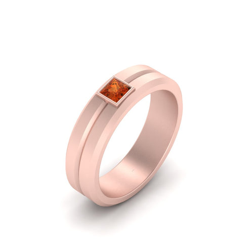 Mens Princess Cut Solitaire Wedding Ring