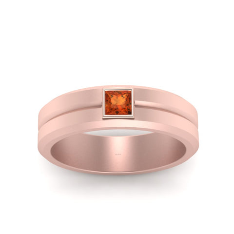 Mens Princess Cut Solitaire Wedding Ring