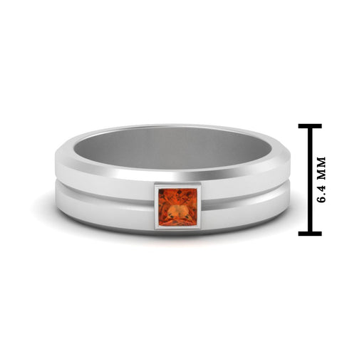Mens Princess Cut Solitaire Wedding Ring