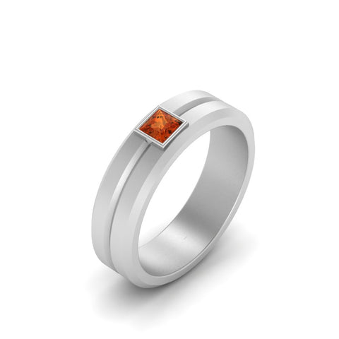 Mens Princess Cut Solitaire Wedding Ring