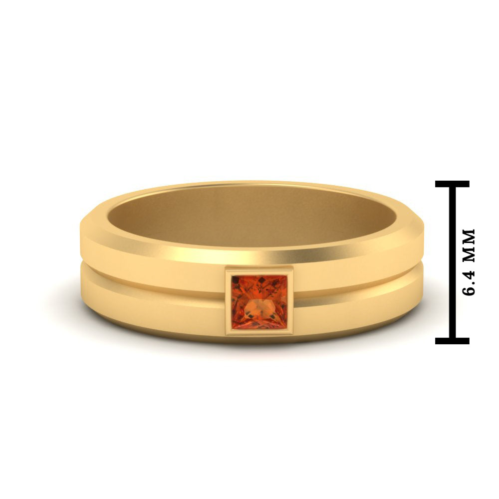 Mens Princess Cut Solitaire Wedding Ring