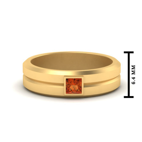 Mens Princess Cut Solitaire Wedding Ring