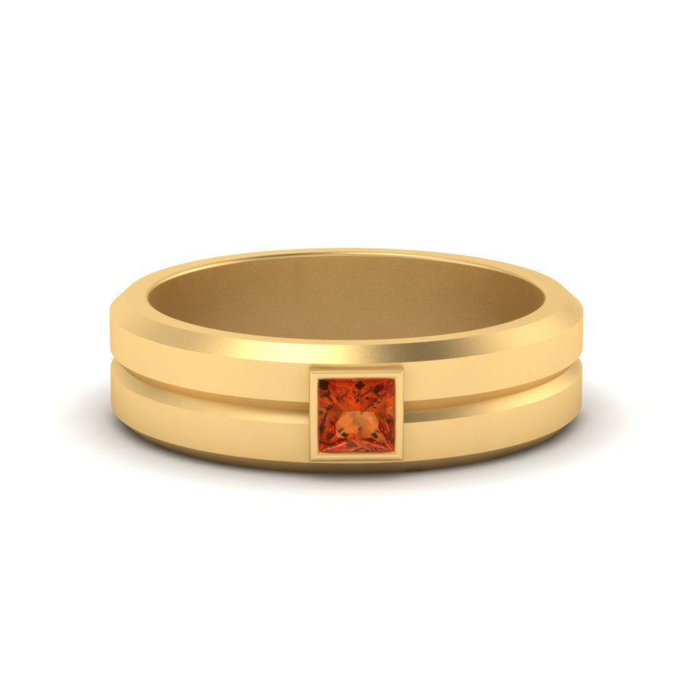 Mens Princess Cut Solitaire Wedding Ring