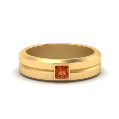 Mens Princess Cut Solitaire Wedding Ring