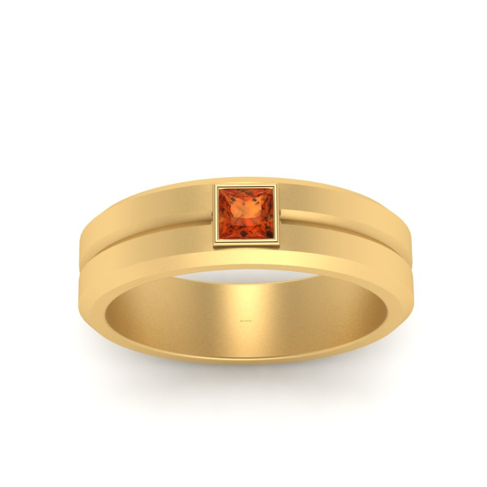 Mens Princess Cut Solitaire Wedding Ring