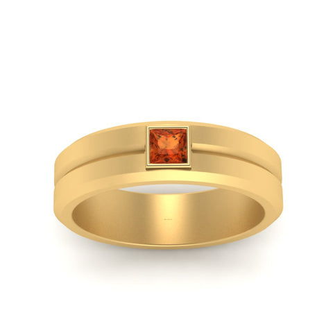 Mens Princess Cut Solitaire Wedding Ring