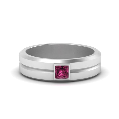 Mens Princess Cut Solitaire Wedding Ring